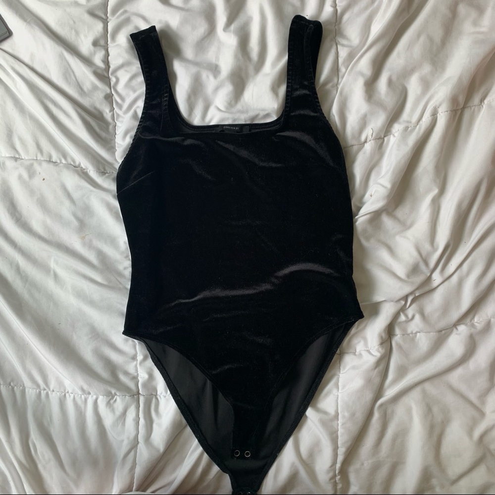 Forever 21 black velvet bodysuit